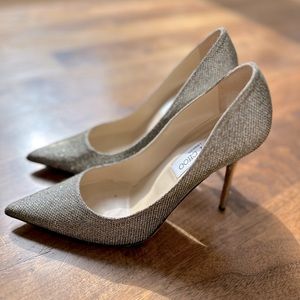 Jimmy Choo Metallic Woven Pumps 37